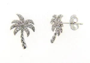 0.30CT All Natural Diamond Palm Earrings G SI 14K White Gold