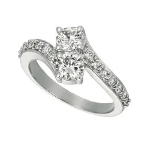 0.35 Carat Natural Diamond Ring G SI 14K White Gold
