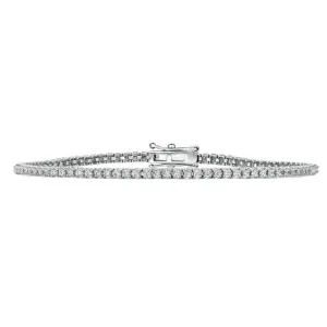 0.93 Carat Natural Diamond Tennis Bracelet G SI 14K White Gold 6.5''