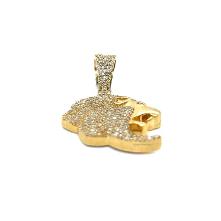 10k Gold Lion Head Pendant 1.91ct of Round Natural Diamonds - SP17623