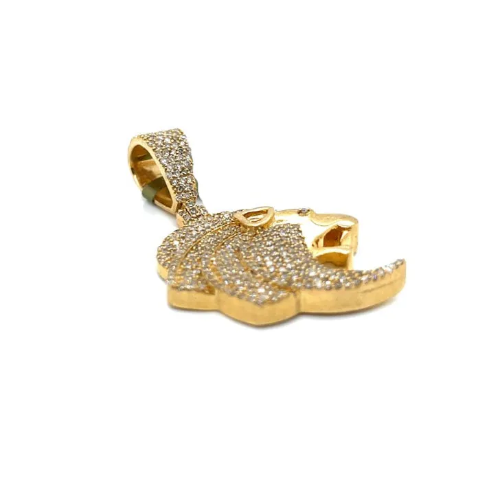 10k Gold Lion Head Pendant 1.91ct of Round Natural Diamonds - SP17623