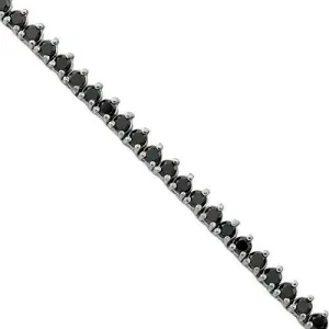 10k White Gold Black Diamond Tennis Chain 4 mm 17.5 Ctw