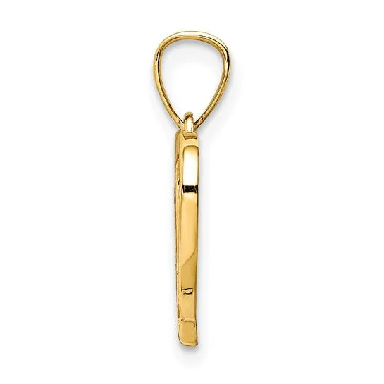 10k Yellow Gold 3 CZ Heart Pendant