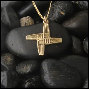14K Gold Stylized St. Brigid Cross Pendant