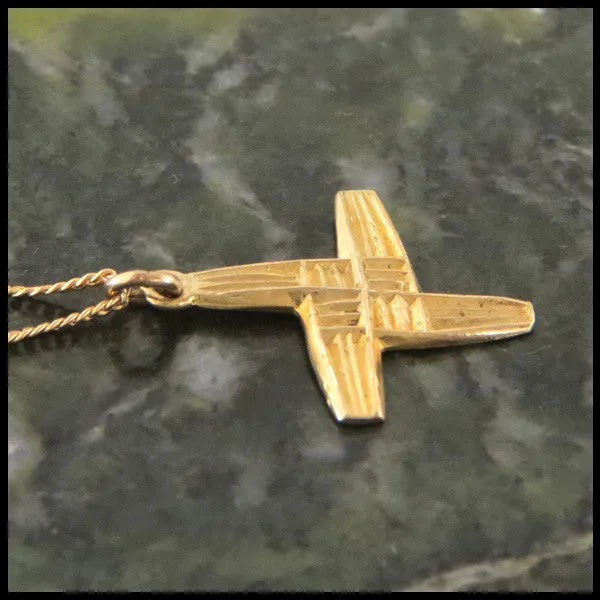 14K Gold Stylized St. Brigid Cross Pendant