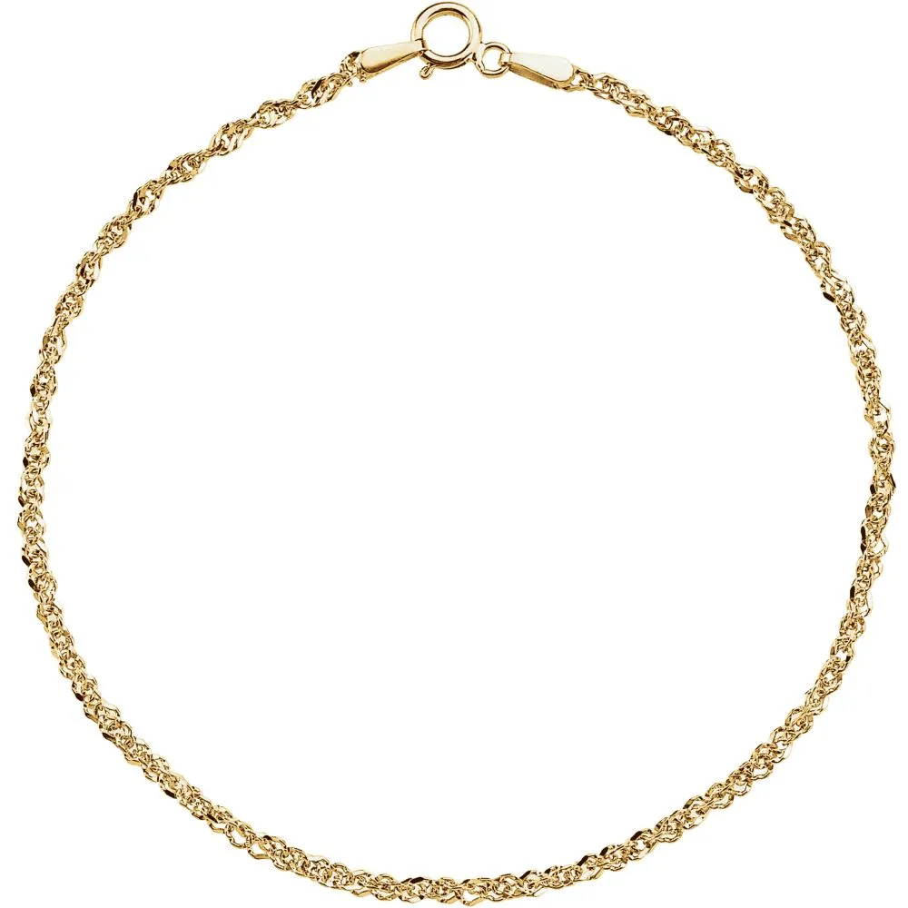 14k Yellow Gold 1.75mm Sparkling Singapore 20" Chain
