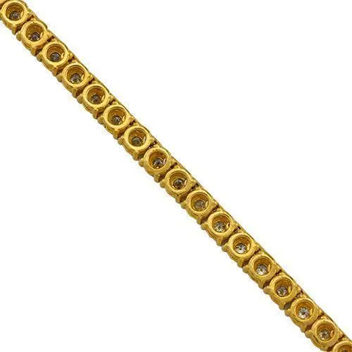 14k Yellow Gold Diamond Tennis Chain 4 mm 5.04 Ctw