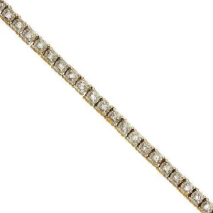 14k Yellow Gold Diamond Tennis Chain 4 mm 5.04 Ctw