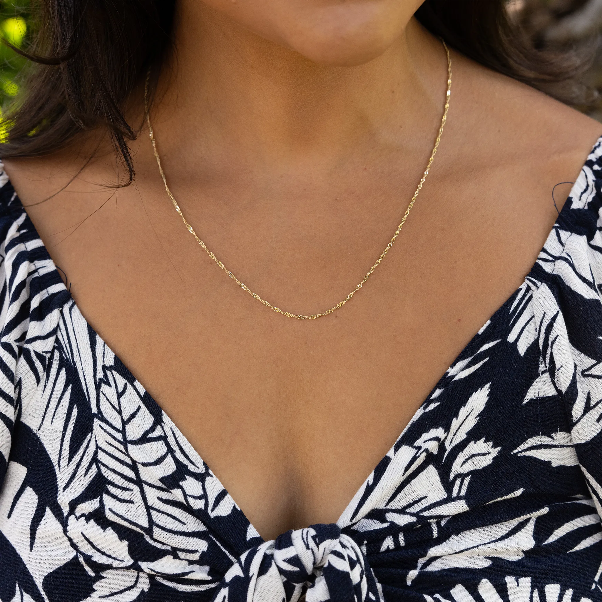 1.5mm Singapore Chain in Gold