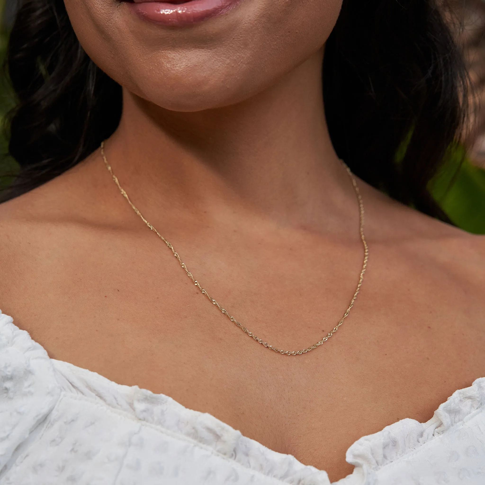 1.5mm Singapore Chain in Gold