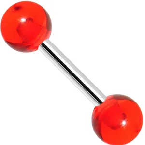 16 Gauge 1/4 Red Glitter Tragus Cartilage Barbell