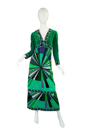 1970s Green Velvet Emilio Pucci Dress