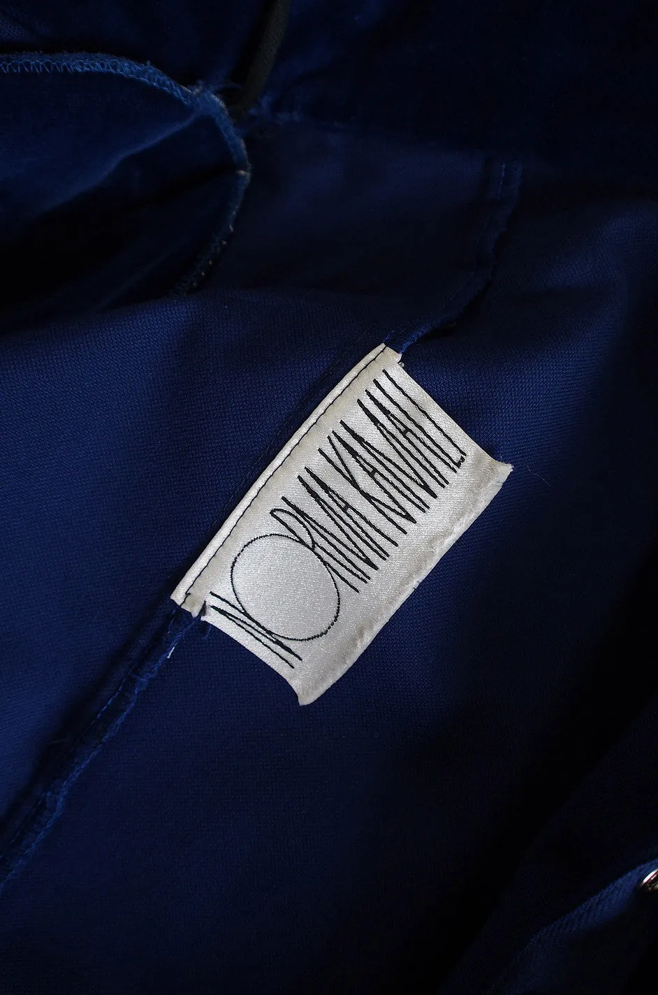 1970s Norma Kamali Blue Velvet Dress