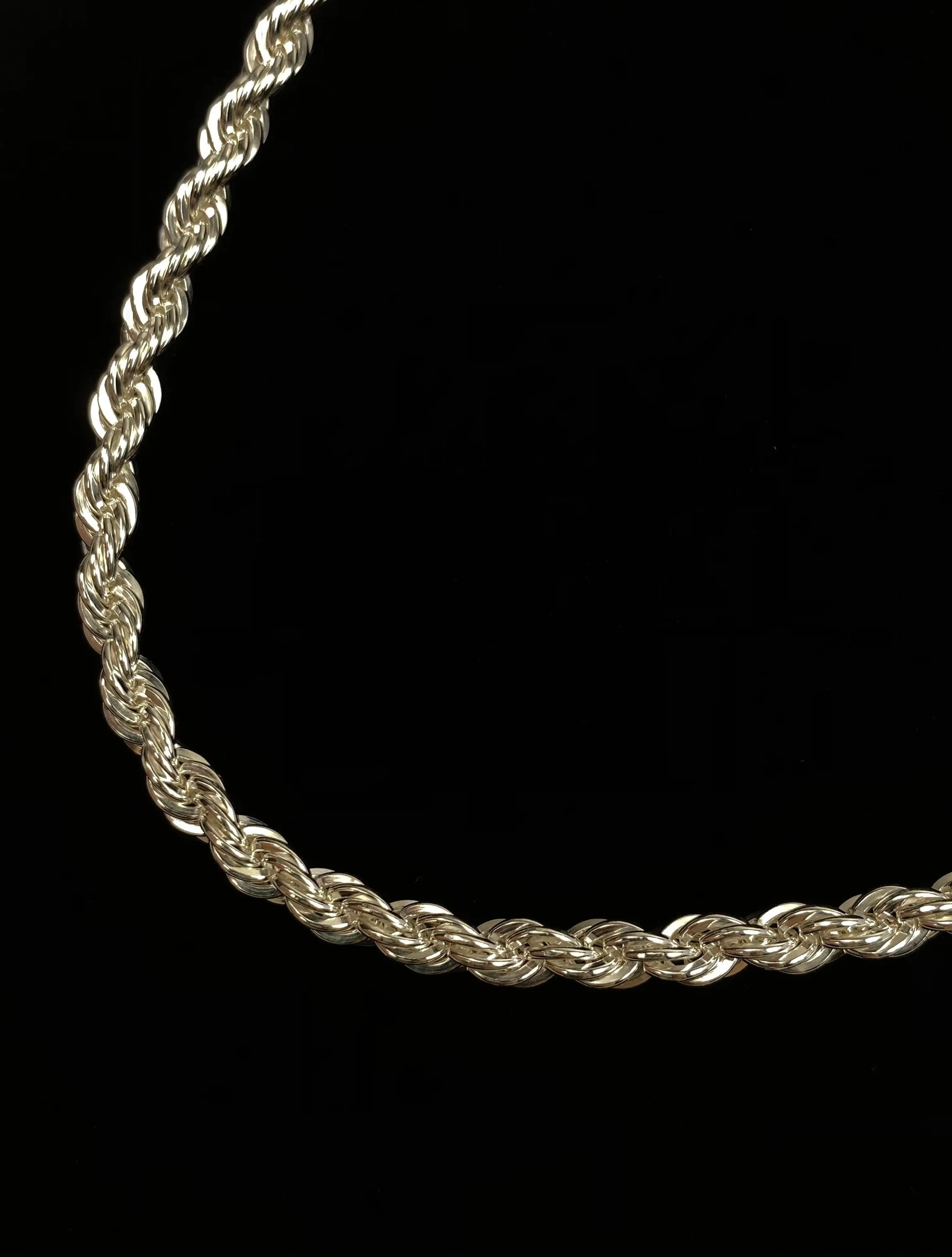 20” 4mm Sterling Silver Rope Chain, Sku: S5FRLC-20