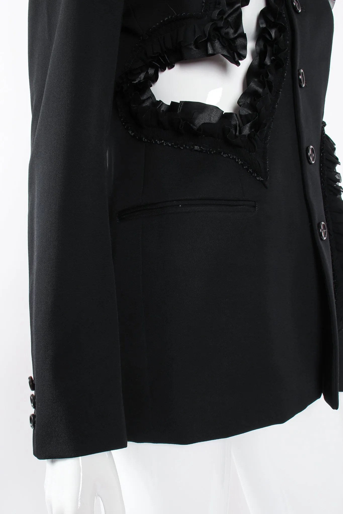 2008 Ruffle Heart Cutout Jacket