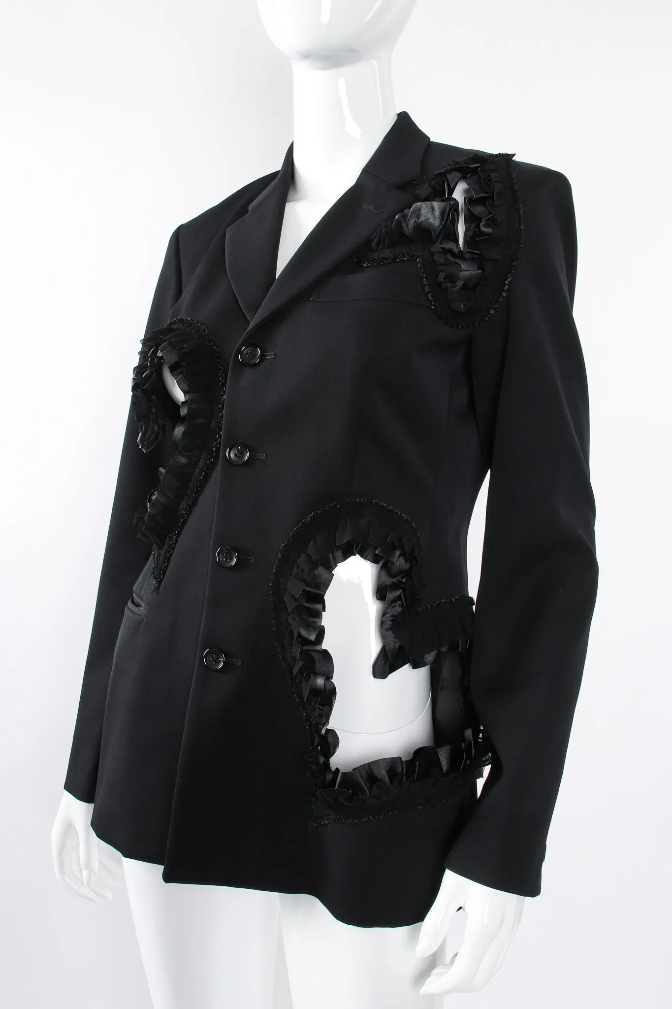 2008 Ruffle Heart Cutout Jacket