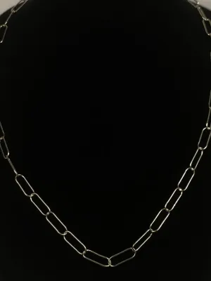 22” Sterling Silver Elongated Chain, Sku: SM768LC-22