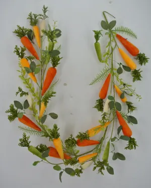5' Velvet Wrapped Carrot & Leaves Garland - 64869
