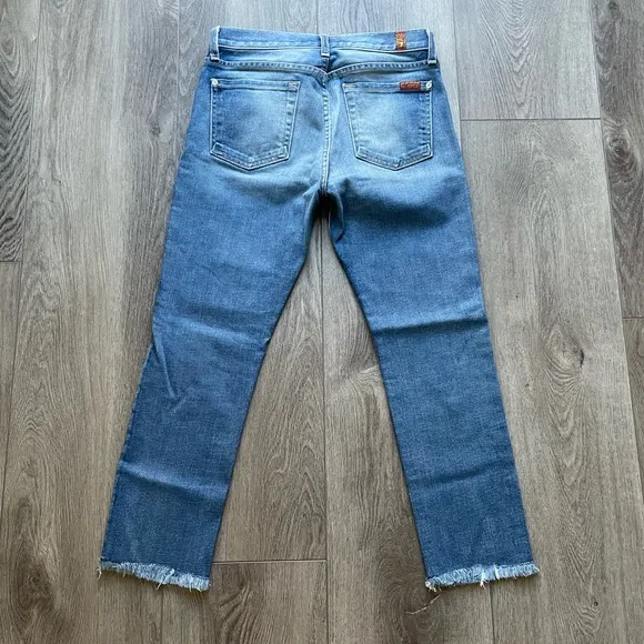 7 for all mankind relaxed skinny ankle cropped jeans size 24