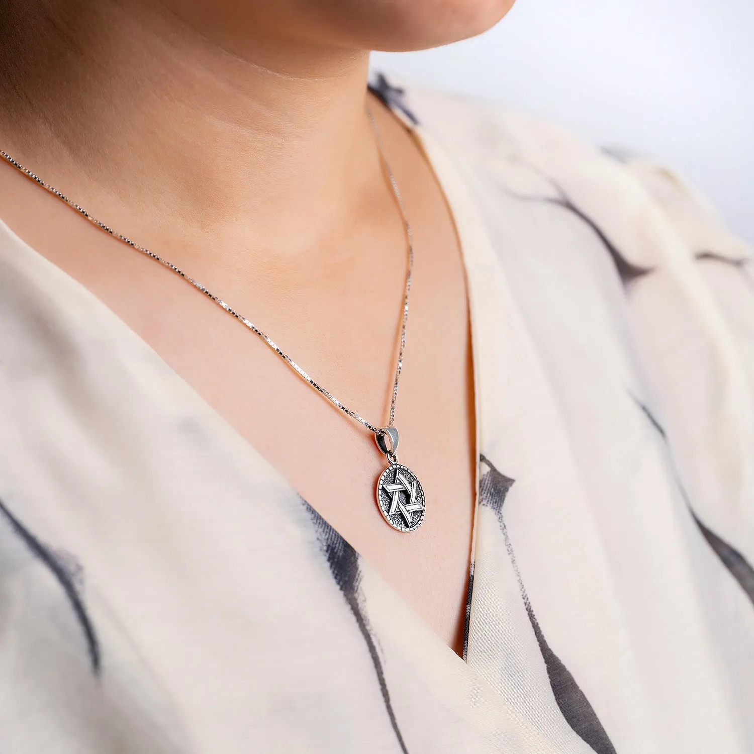 925 Sterling Silver Star of David Pendant