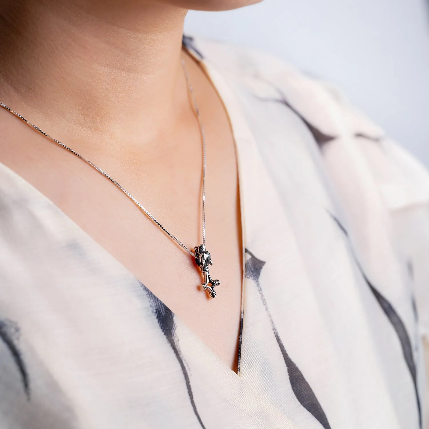 925 Sterling Silver Wolf Cross Pendant (Small)