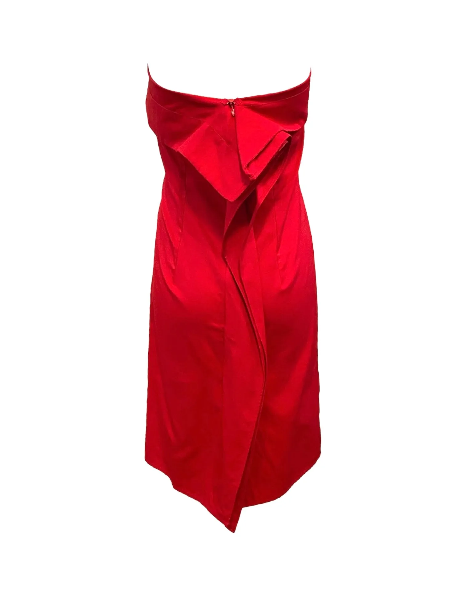 AF Vandervorst Early 2000's Red Strapless Dress
