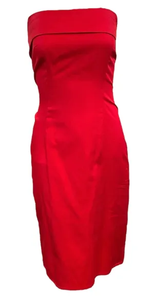 AF Vandervorst Early 2000's Red Strapless Dress