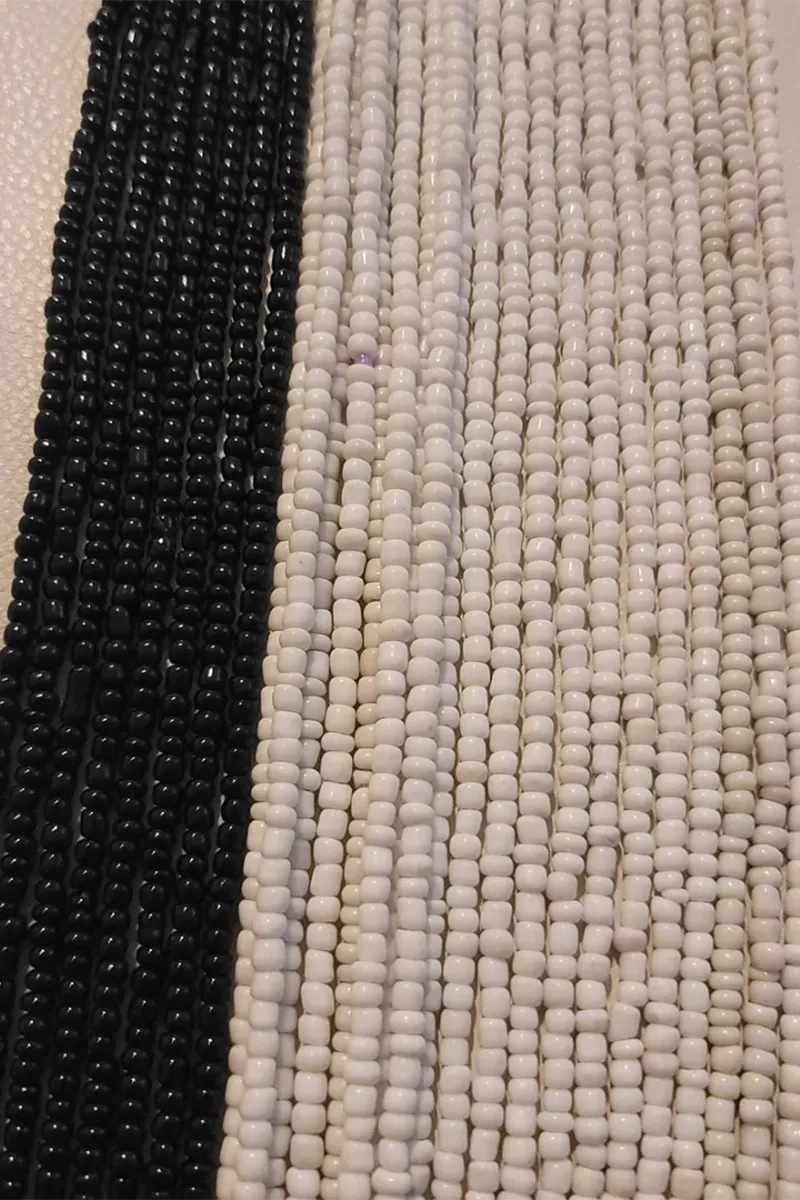 African Tie On Strand Waist beads Black