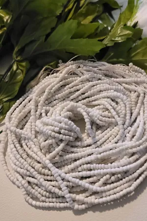 African Tie On Strand Waist beads White