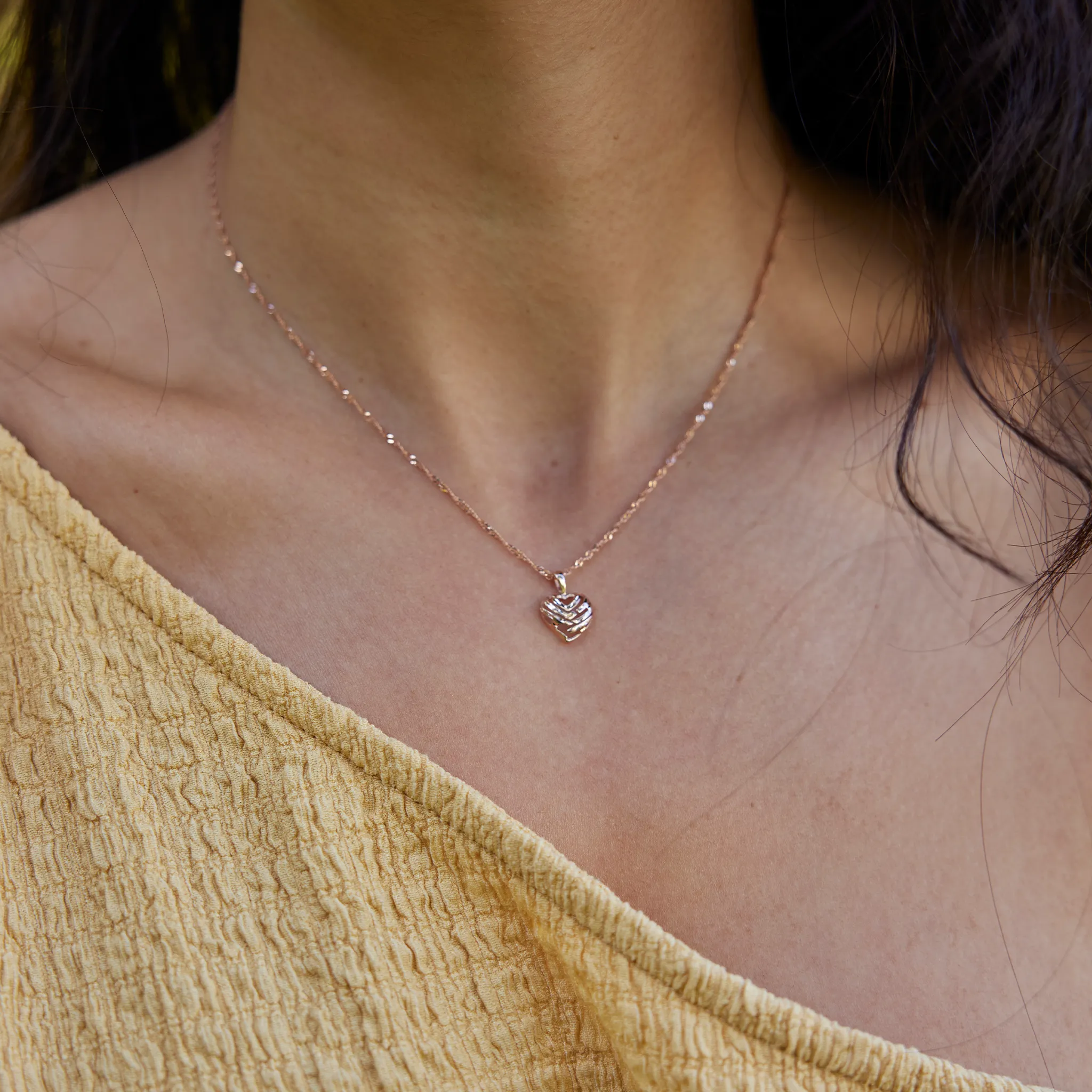Aloha Heart Pendant in Rose Gold - 9mm
