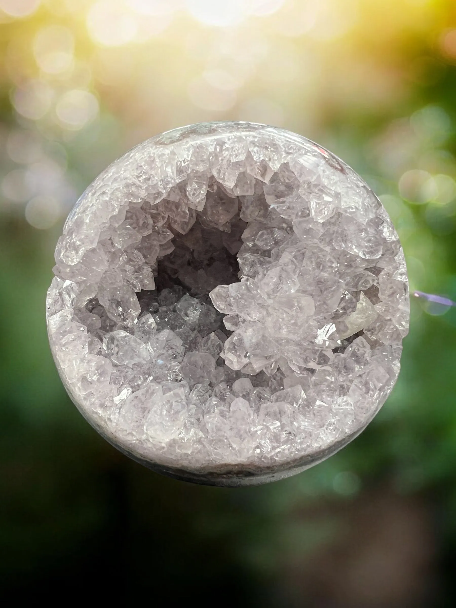 Amethyst and Quartz Druzy Geode Sphere