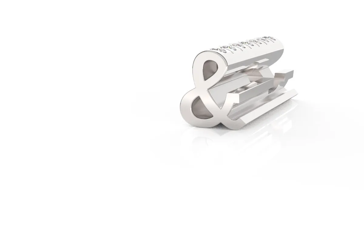 AMPERSAND - Silver Gemstone Pavé - Pendant