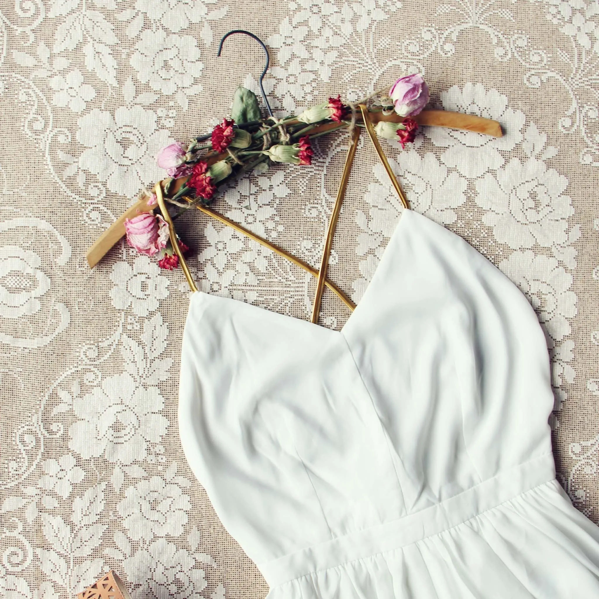 Ancient Rose Romper in White