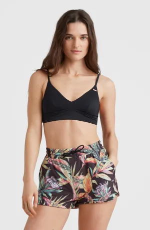Anglet Badehose | Black Tropical Flower