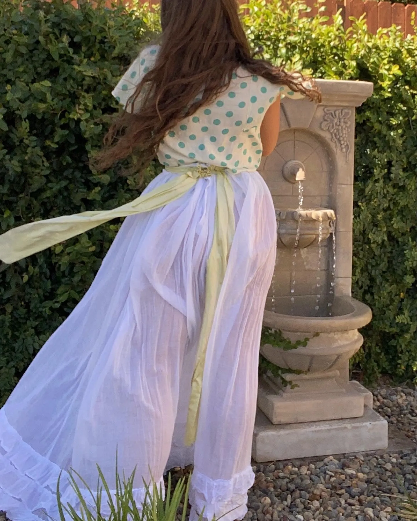 Antique Edwardian Cotton Lawn Ruffle Hem Skirt