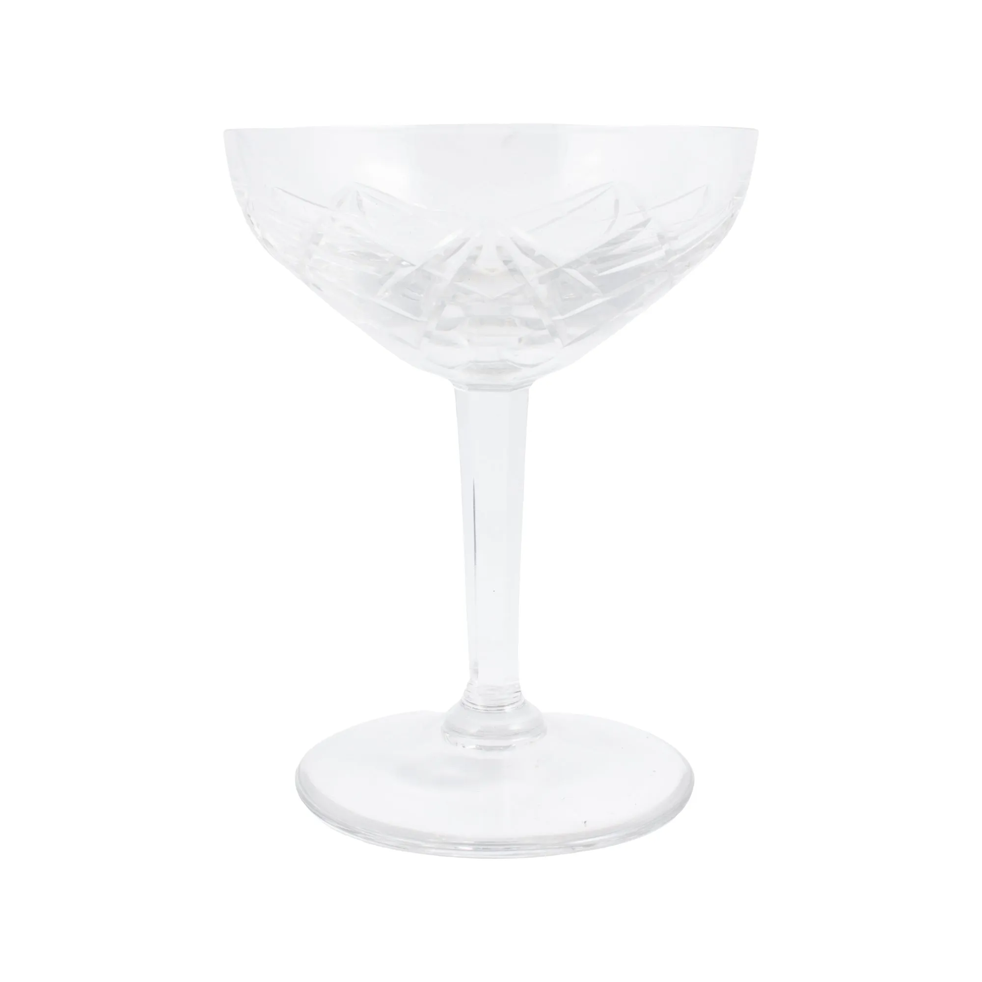 Antique French Cut Crystal Champagne Coupes | Set of 10