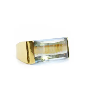Aquamarine Faceted 18k Handcrafted Ring