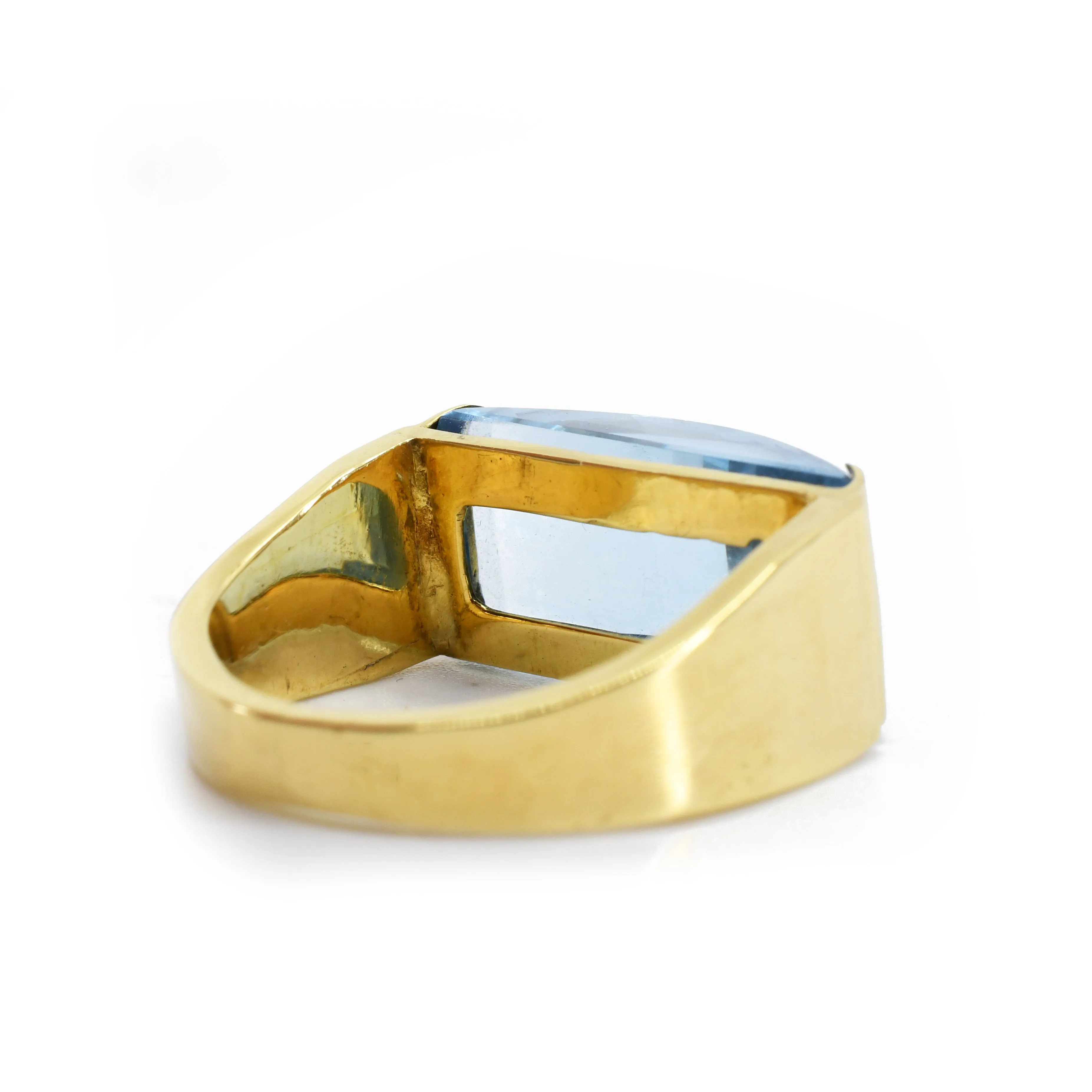 Aquamarine Faceted 18k Handcrafted Ring