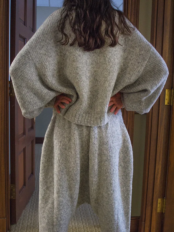 Atelier Delphine Kiko Knit Pant, Grey Melange