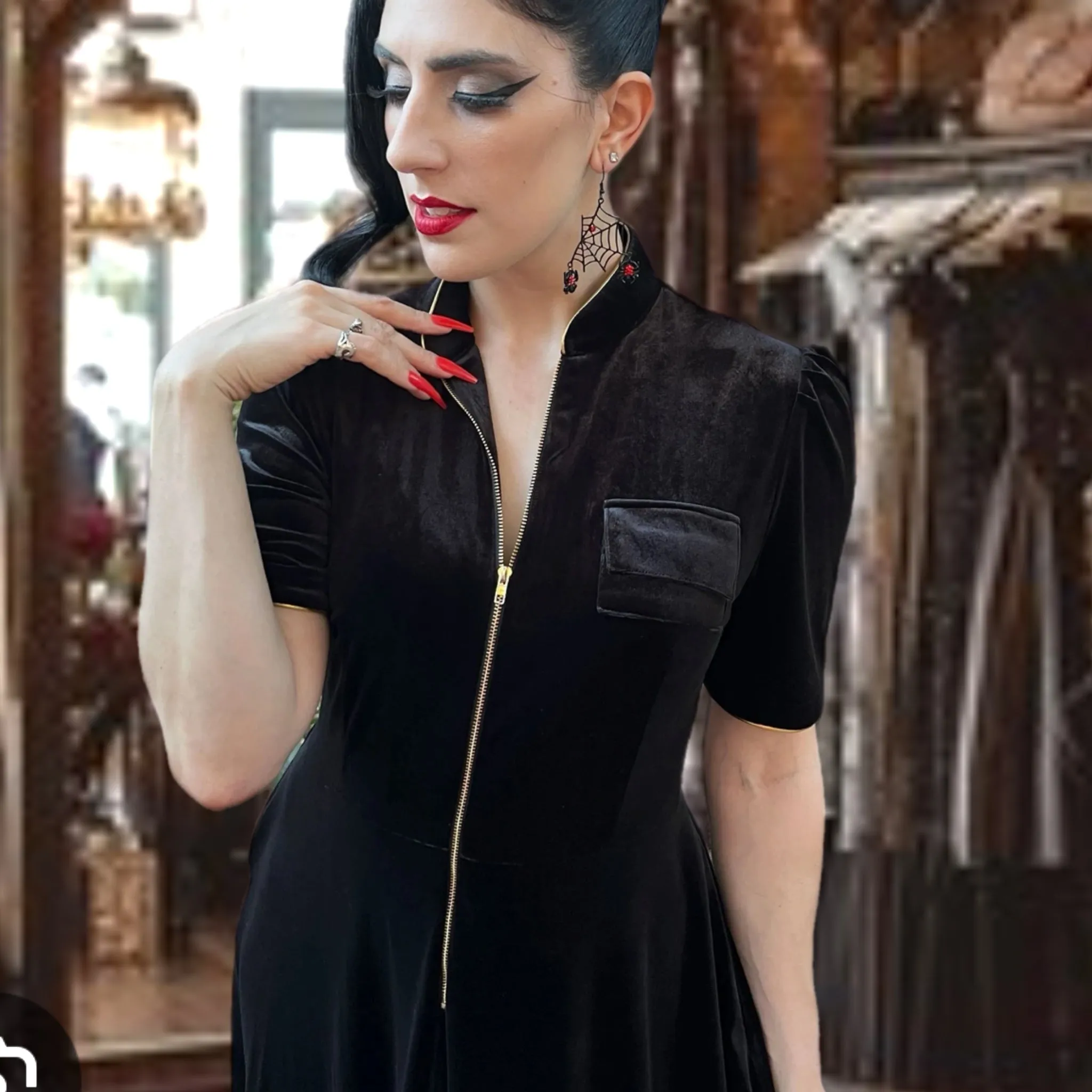 Audrey K THE SWEETEST TABOO BLACK VELVET DESIGNER DRESS
