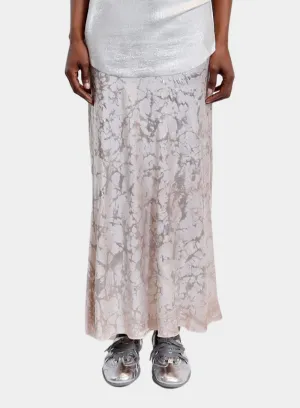 AVANT TOI | Marble Laminated Stretch Silk Long Skirt