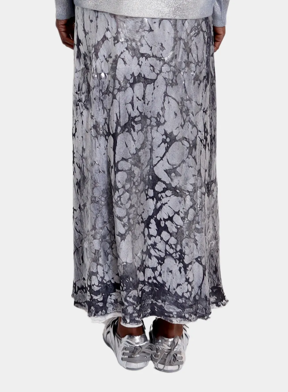 AVANT TOI | Marble Laminated Stretch Silk Skirt