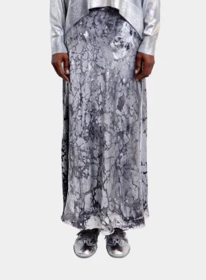 AVANT TOI | Marble Laminated Stretch Silk Skirt