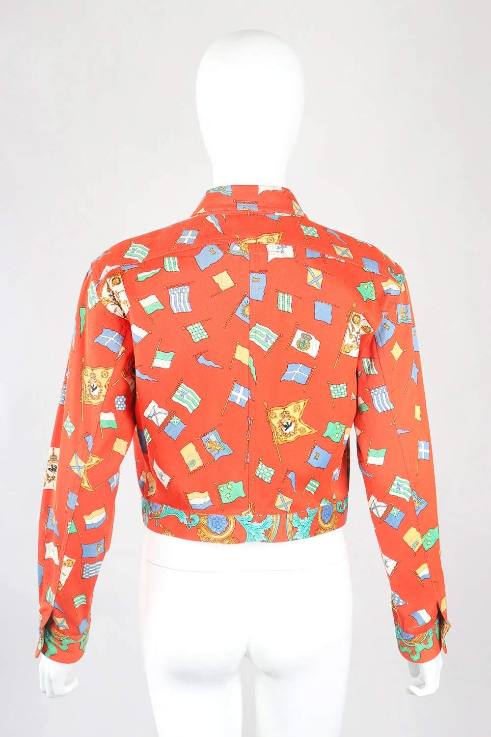 Baroque Flag Print Twill Jacket