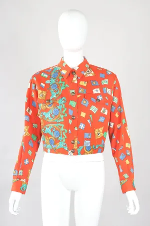 Baroque Flag Print Twill Jacket