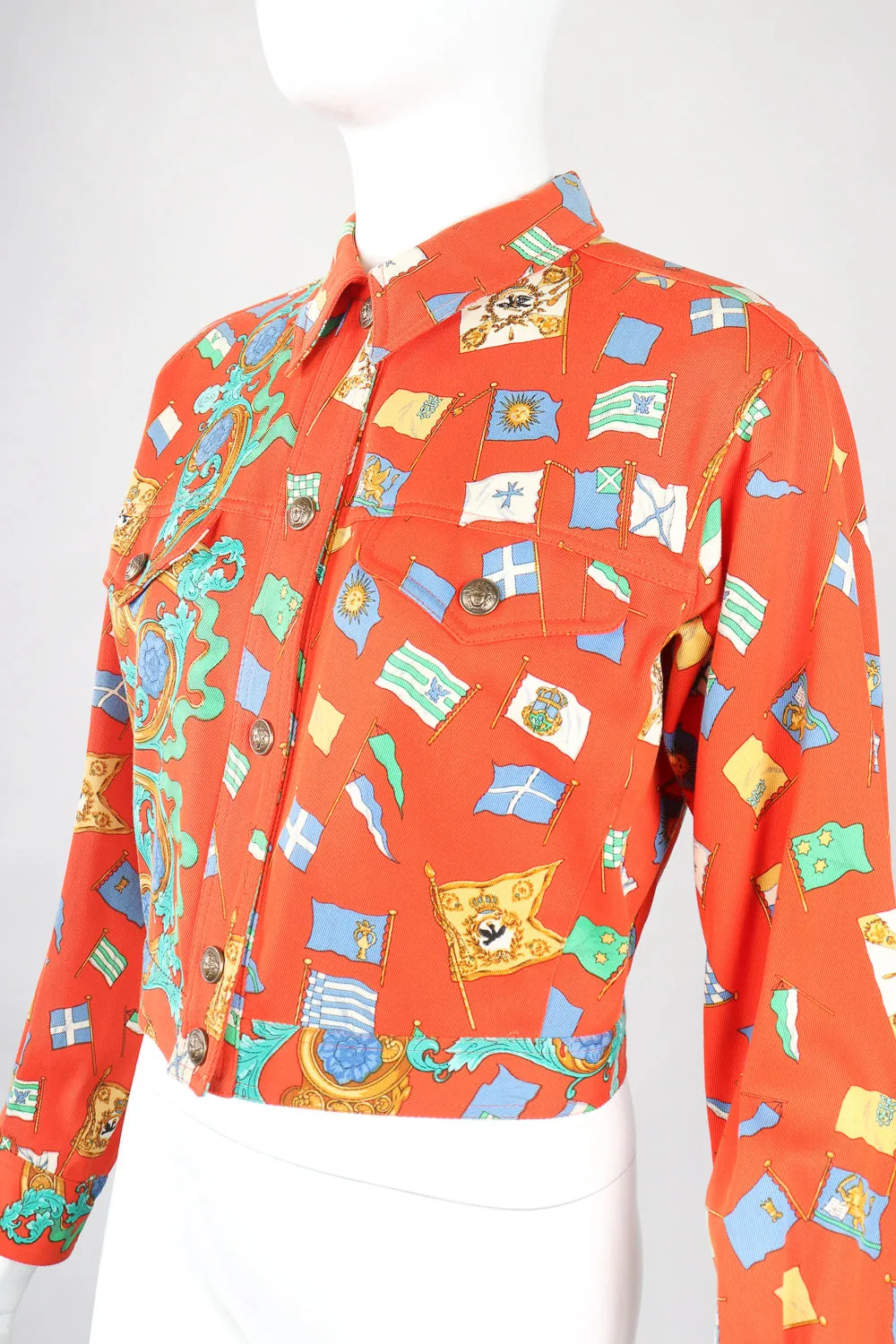 Baroque Flag Print Twill Jacket