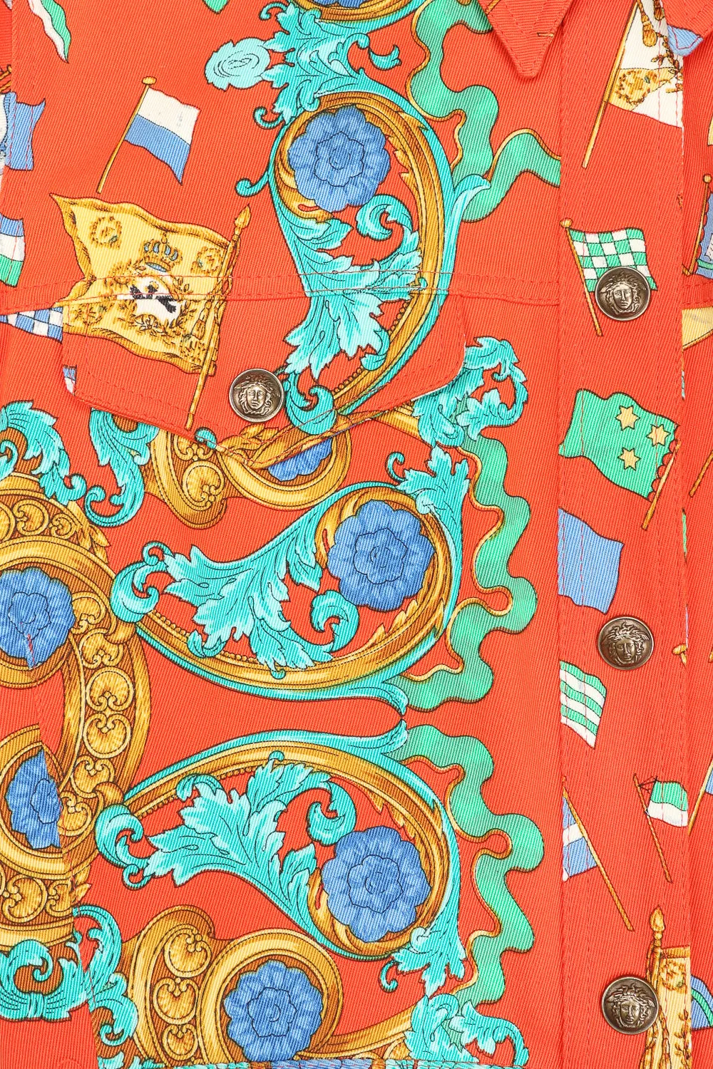 Baroque Flag Print Twill Jacket