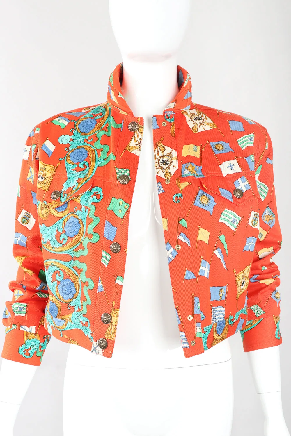 Baroque Flag Print Twill Jacket