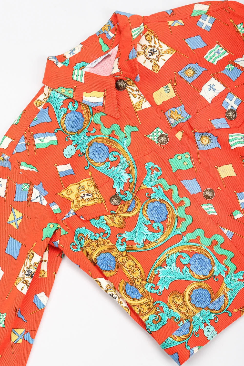 Baroque Flag Print Twill Jacket