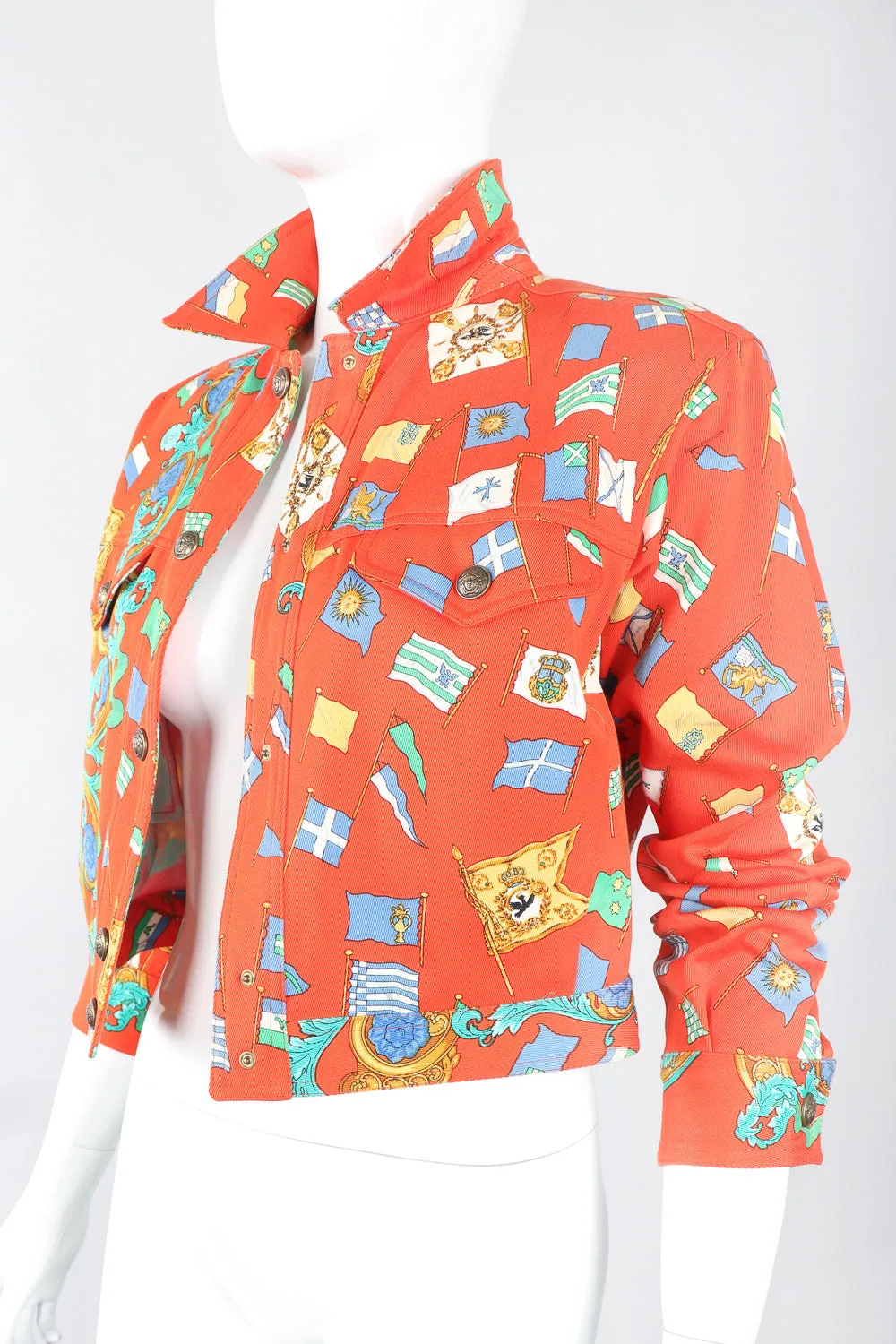 Baroque Flag Print Twill Jacket